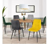 IDMarket Chaises de salle à manger MILA - assise matelassée - Lot de 6 multicolore