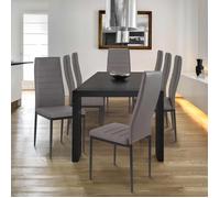 IDMarket - Lot de 6 chaises Romane Grises pour Salle à Manger