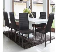 Lot De 6 Chaises Romane Noires Pour Salle À Manger