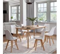 IDMarket - Lot de 6 chaises SARA scandinaves blanches pour salle à manger