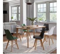 IDMarket - Chaises scandinaves SARA - mix blanc, gris clair, gris foncé x2, vert x2 - Lot de 6