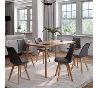 IDMarket - Lot de 6 chaises scandinaves SARA Gris foncé pour Salle à Manger