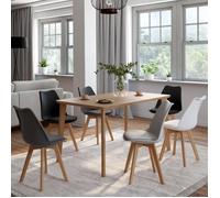 IDMARKET Lot de 6 chaises scandinaves SARA mix color gris clair, blanc, gris foncé x2, noir x2
