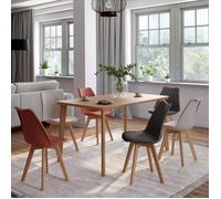 IDMARKET Lot de 6 chaises scandinaves SARA – mix gris foncé x2, terracotta x2, beige x2
