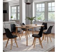 IDMarket – Lot de 6 chaises SARA scandinaves pour salle à manger – Noires