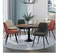 IDMarket Chaises THALYA en velours avec accoudoirs Lot de 6 – 2 gris foncé, 2 terracotta, 2 beige