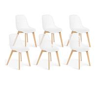 IDMarket - Lot de 6 chaises Mandy Blanches pour Salle à Manger