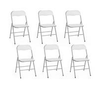 IDMarket Chaises pliantes KITY Lot de 6 en PU blanches