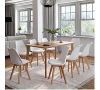 Lot de 8 chaises scandinaves SARA blanches pour salle à manger