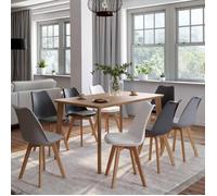 IDMarket - Lot de 8 chaises scandinaves SARA - Mix: 2x blanc, 2x gris clair, 2x gris foncé, 2x noir