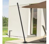 Mat De Fixation Pour Voile D'ombrage H 220 Cm Poteau Et Base Acier Noir