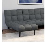 IDMARKET Méridienne clic clac capitonnée SALOME 80 x 180 cm en tissu gris anthracite