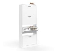 IDMARKET Meuble à chaussures 24 paires KLARK 4 portes blanc