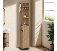 IDMarket Meuble colonne salle de bain pivotant hêtre et noir