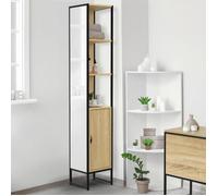 Meuble Colonne Salle De Bain 1 Porte Avec Miroir Et Étagères