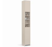 IDMarket - Meuble Colonne Salle de Bain TOMI 2 Portes 4 niches Beige
