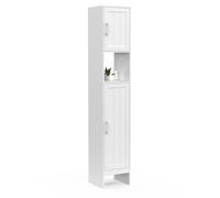 IDMarket Meuble colonne salle de bain WALDO – 2 portes, 1 niche – Blanc