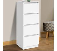 IDMarket - Meuble d'appoint 4 tiroirs TOMI 30 cm chiffonnier Bois Blanc pour entrée Salle de Bain