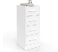 IDMarket - Meuble d'appoint 4 tiroirs UPPAH 30x30x80 cm chiffonnier pour entrée Salle de Bain Bois Blanc