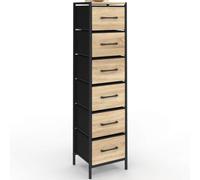 IDMarket - Meuble d'appoint 6 tiroirs Utah 30x30x120 cm chiffonnier pour entrée Salle de Bain Design Industriel