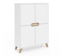 IDMarket - Meuble de Rangement 4 Portes Helsinki scandinave Blanc