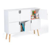 IDMarket - Meuble de Rangement Cube Enfant Emmie avec 6 Cases en Bois Blanc