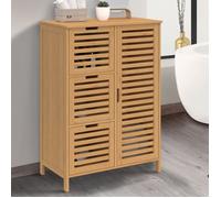 Meuble de rangement salle de bain bambou BEA 3 tiroirs avec placard