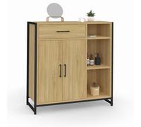 IDMarket - Meuble de Rangement Salle de Bain Detroit 1 tiroir 2 Portes Placard et étagères Design Industriel