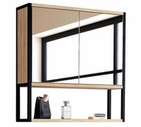 IDMarket - Meuble de Rangement Suspendu avec Miroir pour Salle de Bain Detroit Design Industriel