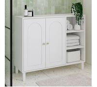 IDMARKET Meuble de salle de bain, meuble de rangement salon, entrée ARSENE 3 étagères avec placard bois blanc