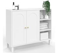 IDMARKET Meuble de salle de bain, meuble de rangement salon, entrée ARSENE 3 étagères avec placard bois blanc