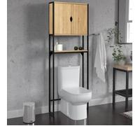 IDMARKET Meuble étagère dessus WC placard DETROIT design industriel