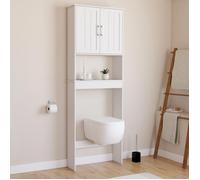 IDMarket Meuble étagère dessus WC WALDO – placard bois blanc