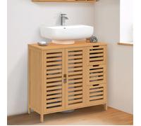 IDMARKET Meuble sous lavabo salle de bain bambou BEA avec placard et 3 tiroirs