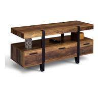 IDMarket Meuble TV AUSTRIA 113 cm 1 porte et 3 tiroirs Bois foncé à poser
