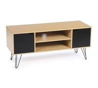 IDMarket Meuble TV Noemi 113 cm Vintage bois pieds épingle Marron 2 portes