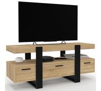 IDMarket - Meuble TV 116 cm Phoenix avec tiroirs Bois et Noir