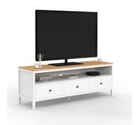 ID MARKET meuble tv ACHILLE 3 tiroirs 150 cm blanc à poser