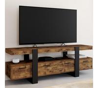 ID MARKET meuble tv PHOENIX 3 portes 140 cm bois foncé à poser