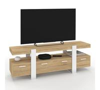 ID MARKET meuble tv PHOENIX 3 portes 140 cm blanc à poser