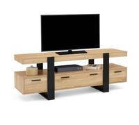 IDMarket - Meuble TV 140 cm Phoenix avec tiroirs Bois et Noir
