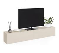 IDMarket - Meuble TV 180 cm Suspendu Elio 2 Portes Beige
