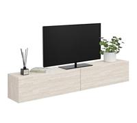 ID MARKET meuble tv ELIO 2 portes 180 cm travertin suspendu