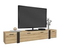 IDMarket - Meuble TV 180 cm Suspendu Phoenix 3 Portes Design Industriel