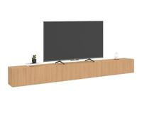 ID MARKET meuble tv JULIETTE 3 portes 270 cm bois suspendu