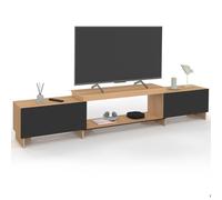 IDMarket - Meuble TV Extensible 140-240 cm Vlad 2 Portes Bois et Noir
