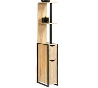 IDMarket Meuble WC DETROIT 2 portes avec étagères design industriel Multicolore