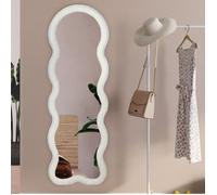 Miroir vague en tissu bouclette crème 150 x 50 cm