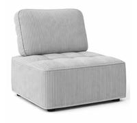 IDMarket - Module de canapé et Fauteuil Alfie en Velours côtelé Gris Clair