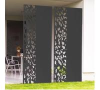 IDMARKET Panneau décoratif universel 150 x 50 CM FLOWER gris semi ajouré sur le côté